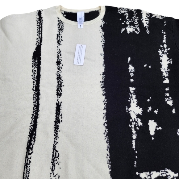 Marla Wynne Wynne Collection Soft KNIT Painted Jacquard Sweater black size Med. - Picture 2 of 7